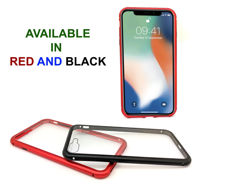 IPHONE X METAL MAGNET CASE RED