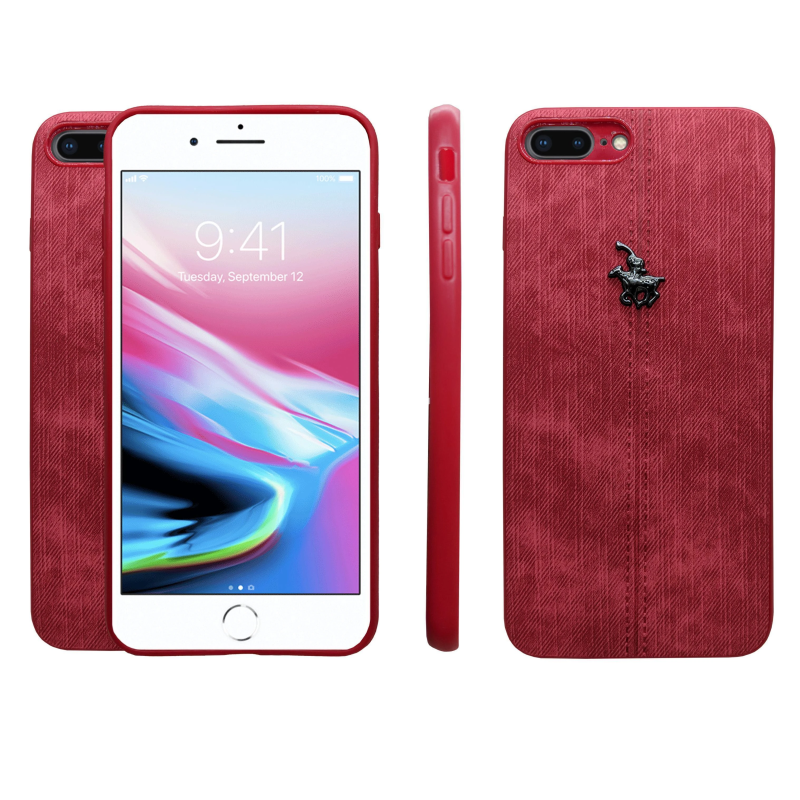 IPHONE XR LEATHER TPU HARD CASE RED