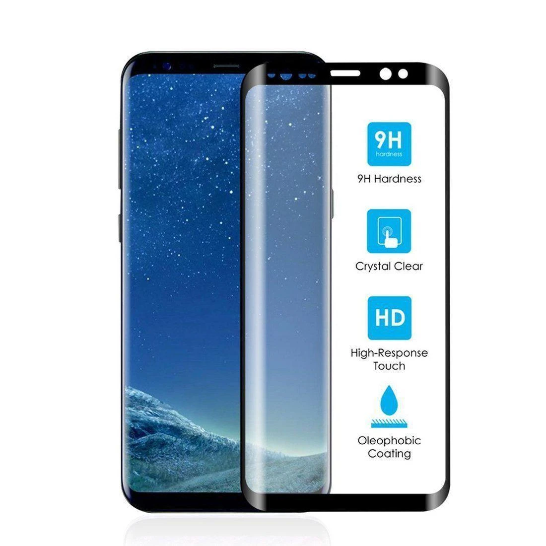 SAMSUNG S10 PLUS TEMPERED GLASS CURVED BLACK