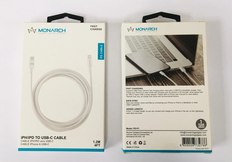 Monarch IPHONE PD CABLE WHITE FAST