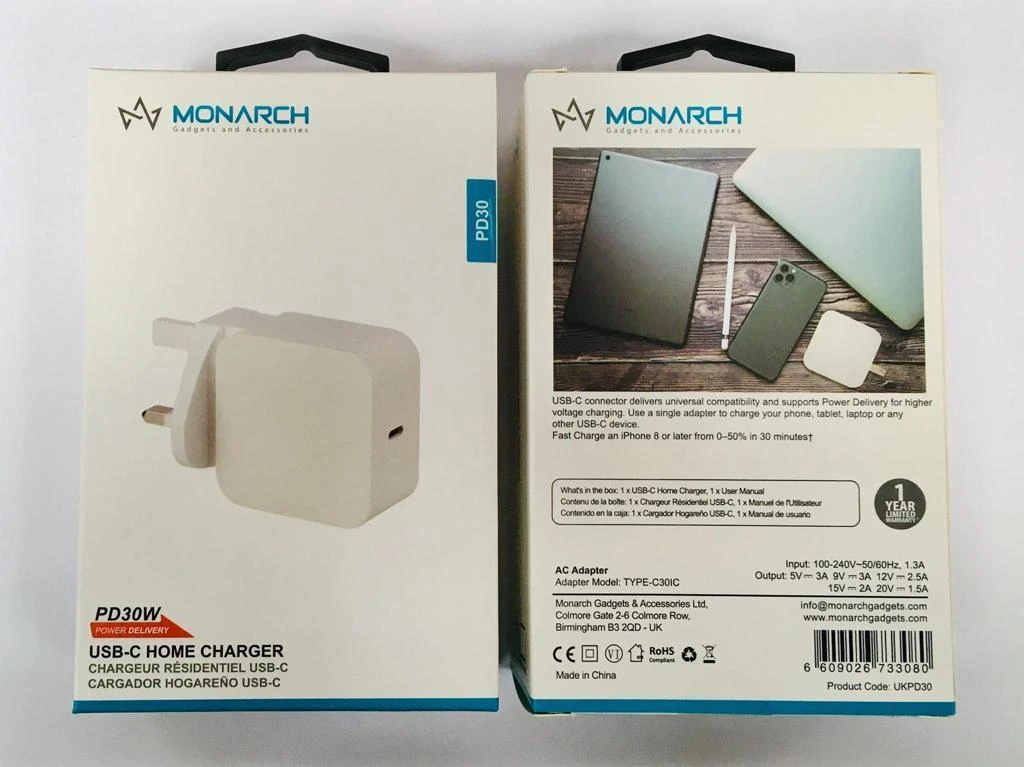 Monarch 30W USB-C PD Home Charger