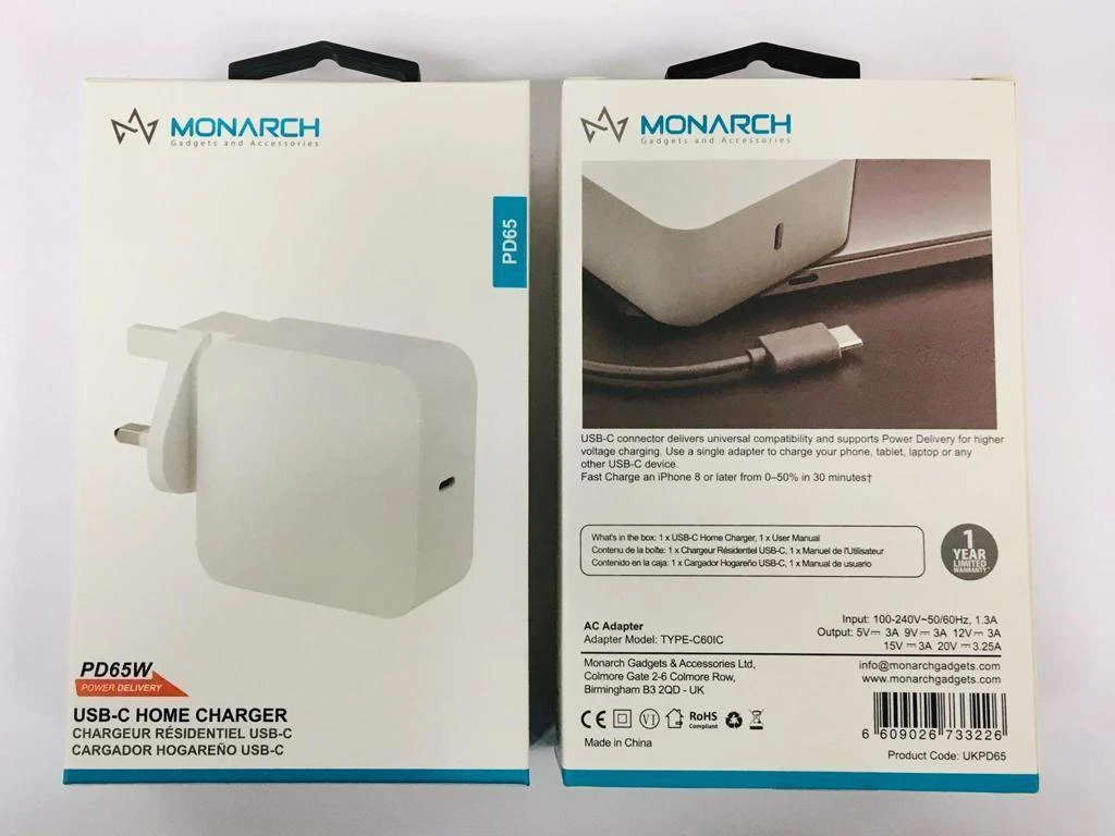 Monarch 65W USB-C PD Home Charger