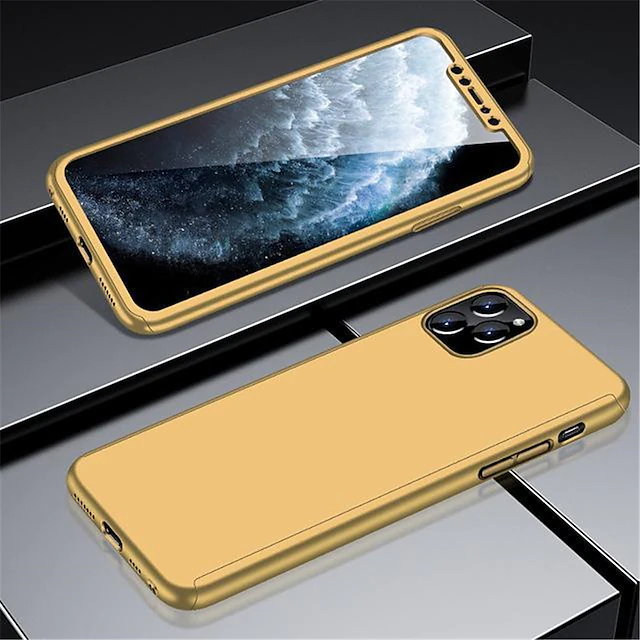IPHONE 12 PRO MAX 360 CASE WITH TEMPERED GOLD