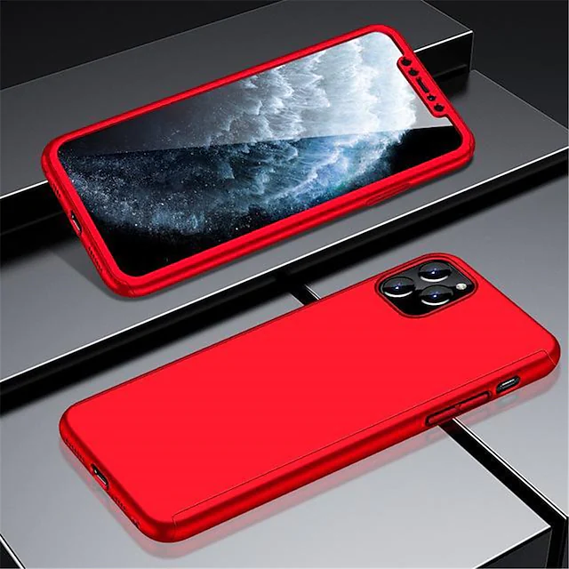 IPHONE 12 PRO MAX 360 CASE WITH TEMPERED RED