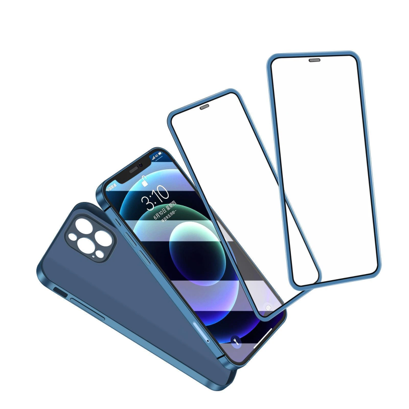IPHONE 12 PRO 360 CASE WITH TEMPERED BLUE