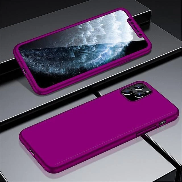 IPHONE 12 PRO 360 CASE WITH TEMPERED PURPLE