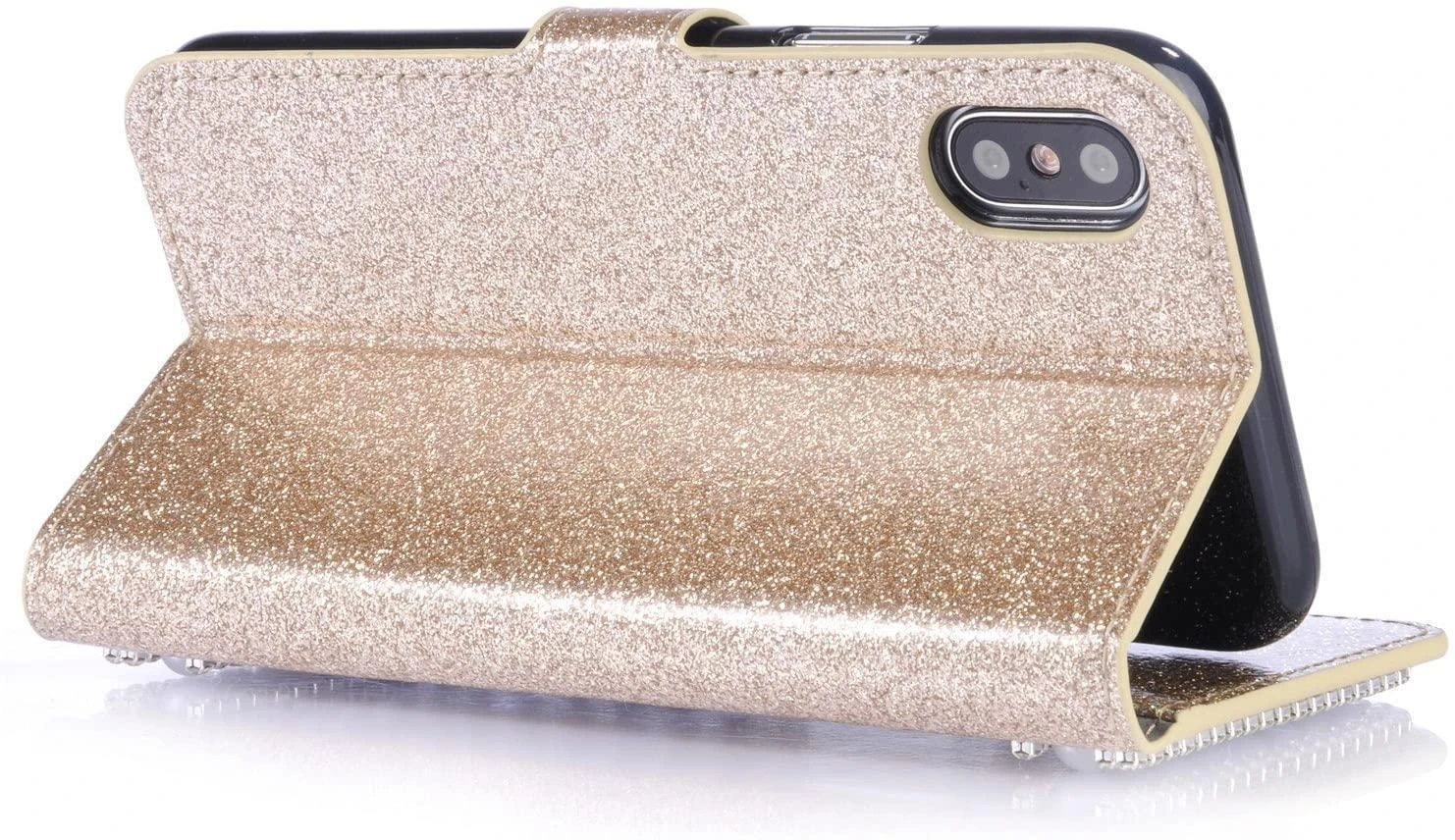 IPHONE 12 PRO SHINY BOOK CASE GOLd