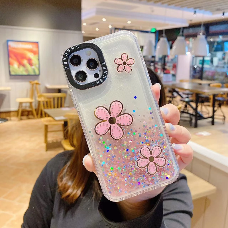 IPHONE 13 FLORAL CASE pink