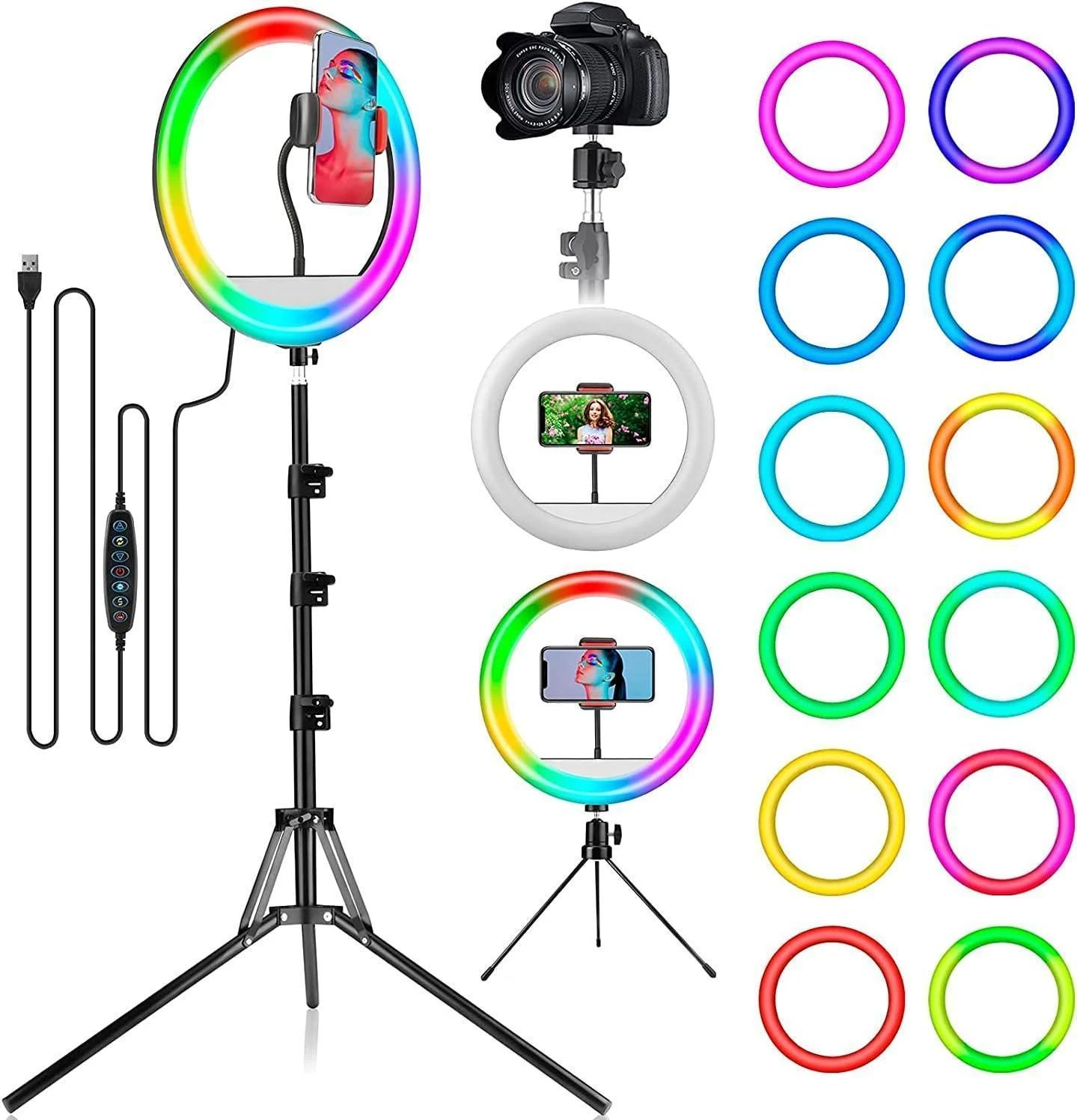 SELFIE RING 12 INCH RGB LIGHT WITH STAND 