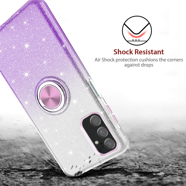 SAMSUNG A14 5G 2 TONE CASE WITH RING PURPLE