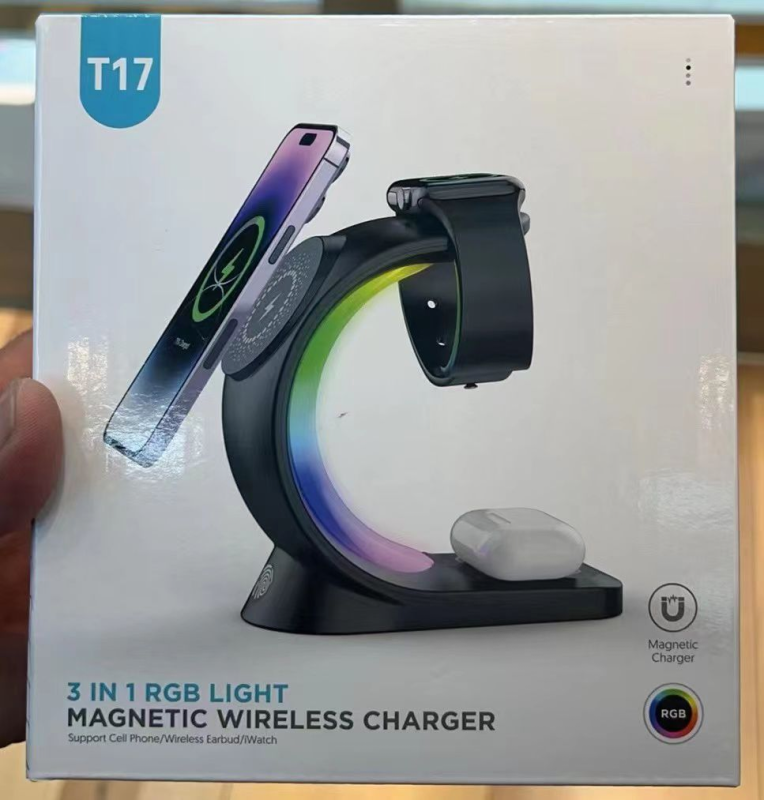 T17 WIRELESS CHARGER 3IN1 RGB