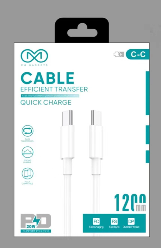 M8 C TO C CABLE WHITE 60 WATT