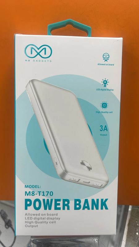 M8 POWER BANK 10000 MAH TYPE C OUTPUT INPUT T170