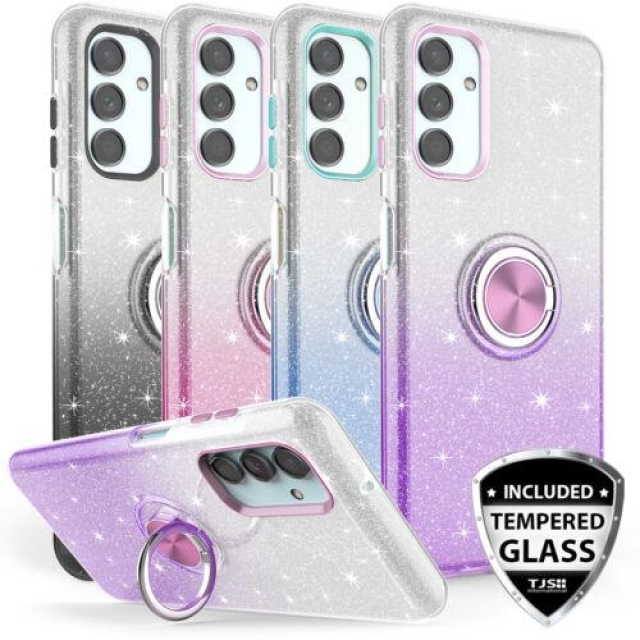 SAMSUNG A55 2 TONE CASE WITH RING MIX COLOUR