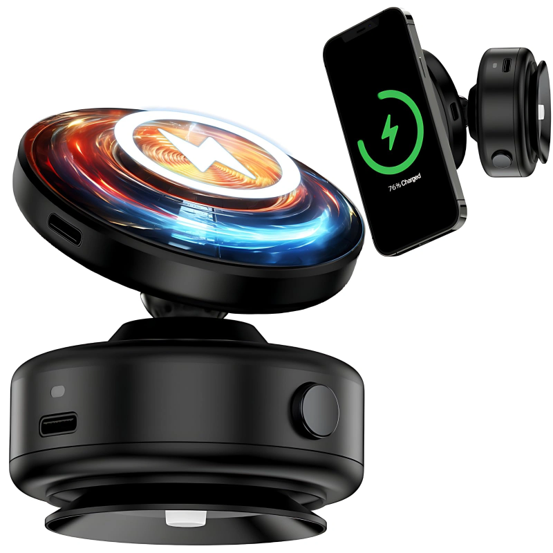 Vacuum Car Holder Navigation Magnetic Vacuum 360 WITH WIRELESS CHARGING