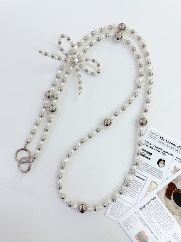 SILVER LONG STRINGS PEARL