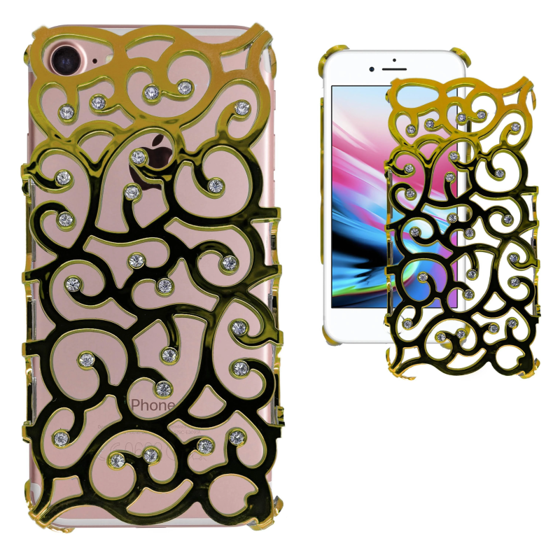 IPHONE 5 GRILL HARDCASE WITH DIAMONDS GOLDEN