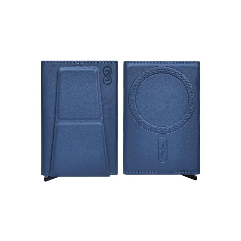 M8 MAG SAFE CARD HOLDER/ LEATHER WALLET BLUE