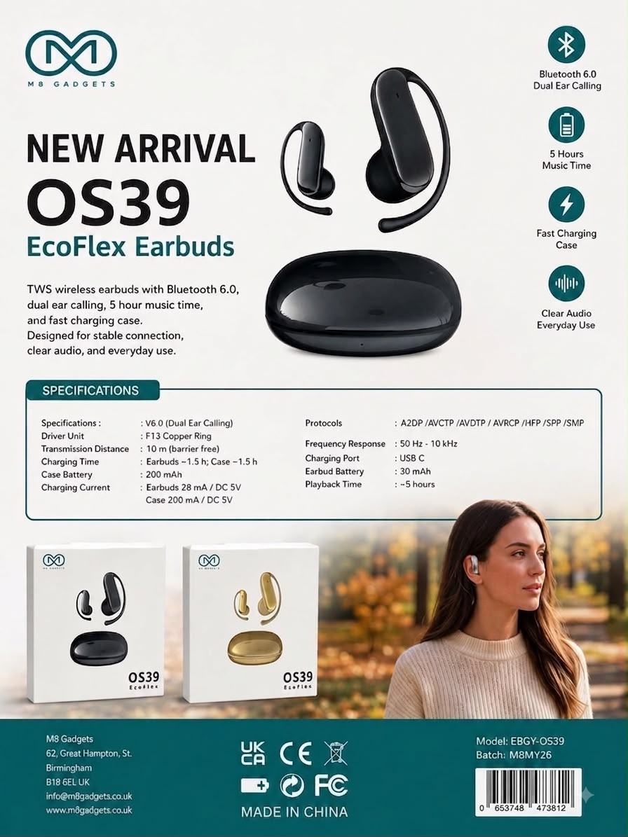 M8 OTS EARBUDS BLACK