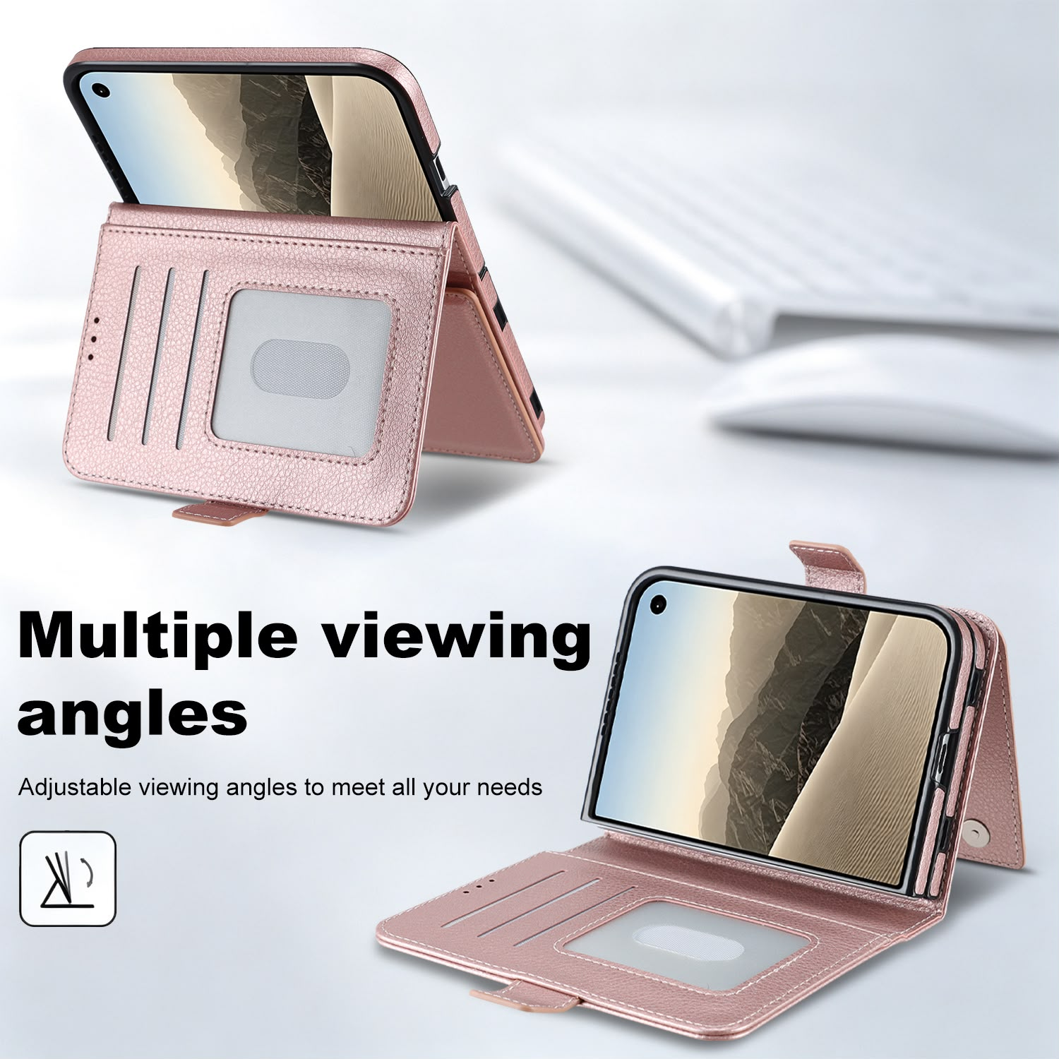 IPH 18 DUO SEP BOOK CASE ROSE