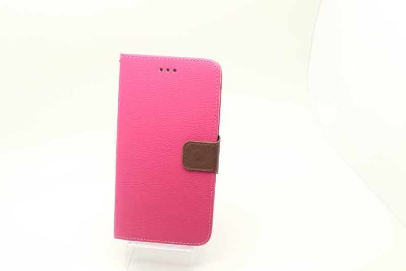 IPHONE 6 BOOK FLIP WITH GEL BROWN LOOPY HOTPINK CASE