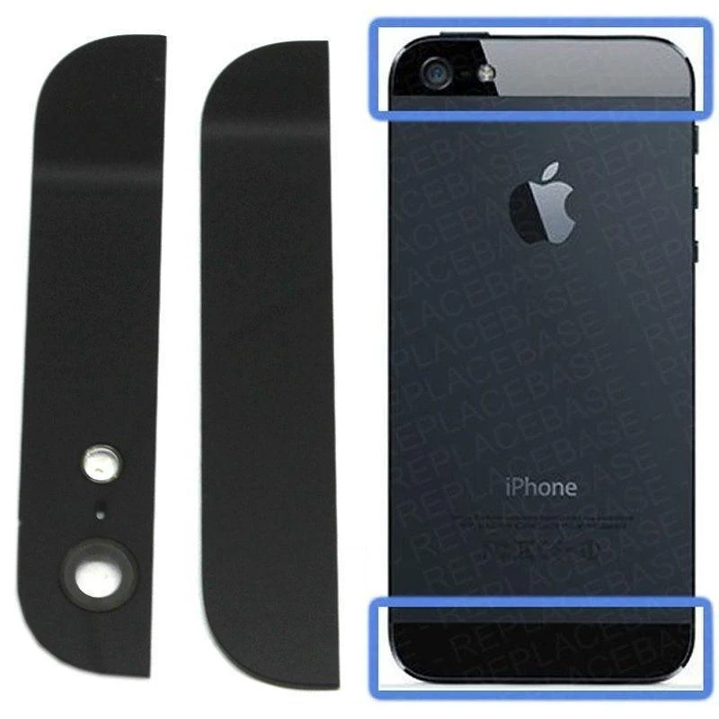 IPHONE 5 BACK TOP BUTTON GLASS BLACK
