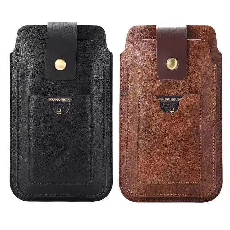 PULL UP POUCH LARGE BROWN LEATHER FINISH 
