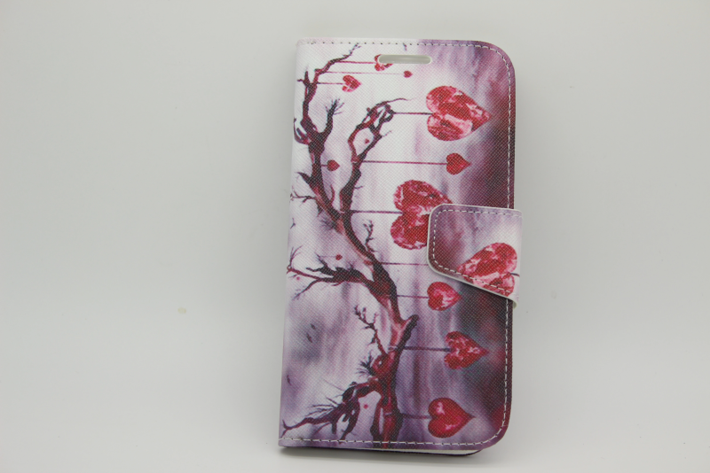 SAMSUNG S6 RED HEARTS PRINTED BOOK CASE