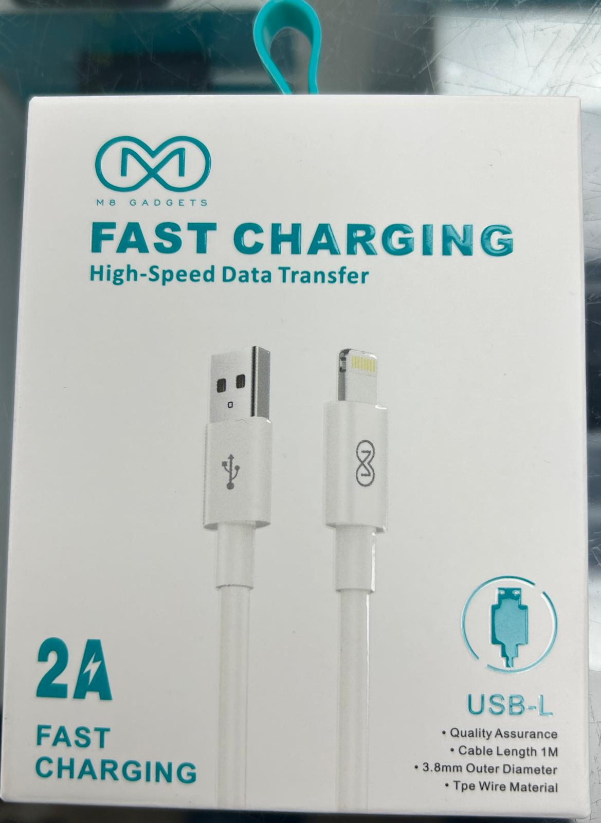 M8 IPHONE USB CABLE WHITE