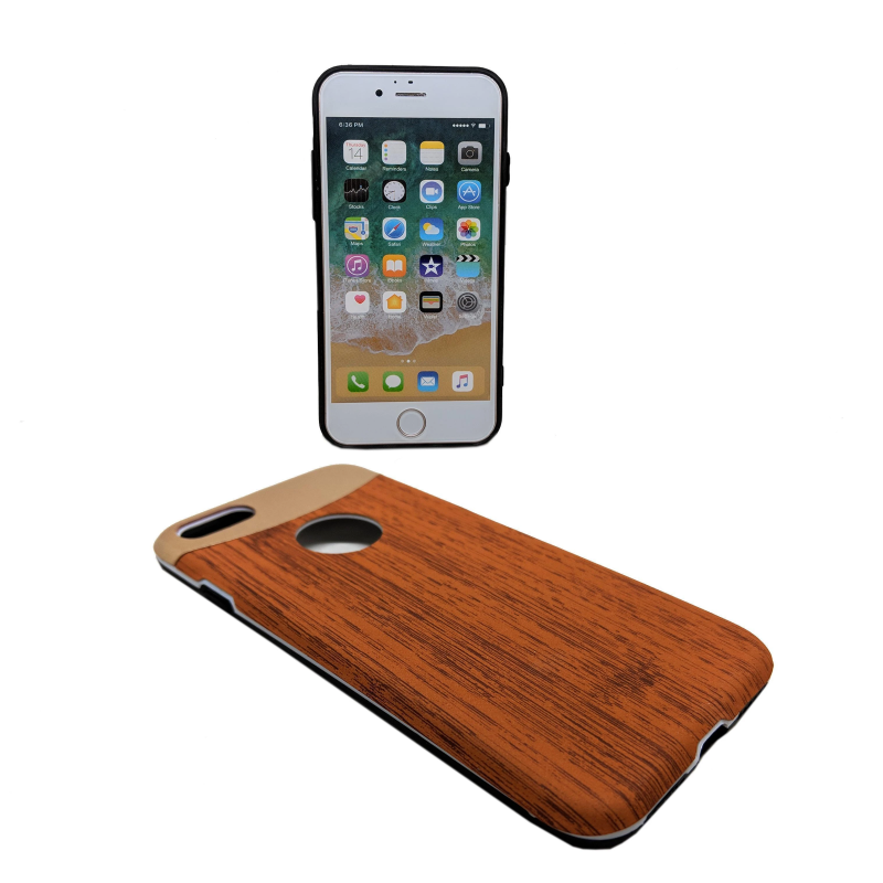 IPHONE 7/8 WOOD HARD CASE BROWN GOLD