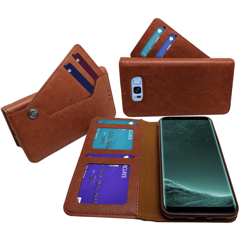 SAMSUNG S8 BOOK CASE WITH SEPARATE CARD HOLDER BROWN