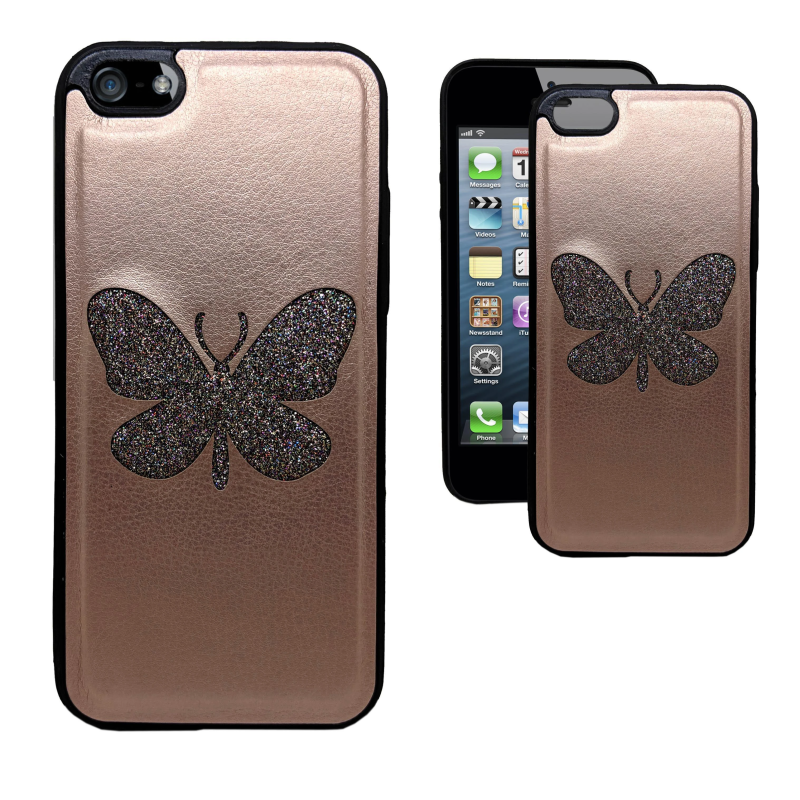 IPHONE 5 BUTTERFLY HARD CASE ROSE