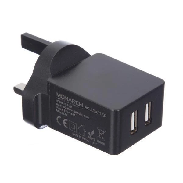 MONARCH 3.4 USB CHARGER BLACK