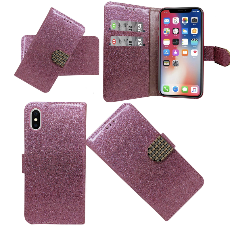 IPHONE X SHINY 2 BOOK CASE 