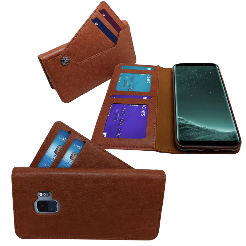 SAMSUNG S9 PLUS BOOK CASE WITH SEPARATE CARD HOLDER BROWN