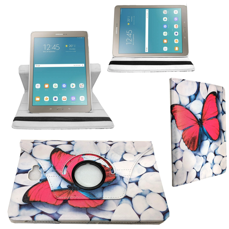 SAMSUNG TAB A T580 WHITE BUTTERFLY PRINT 360