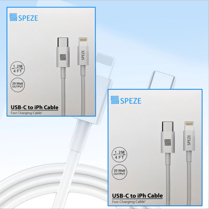 SPEZE USB C TO IPHONE PD01 CABLE WHITE
