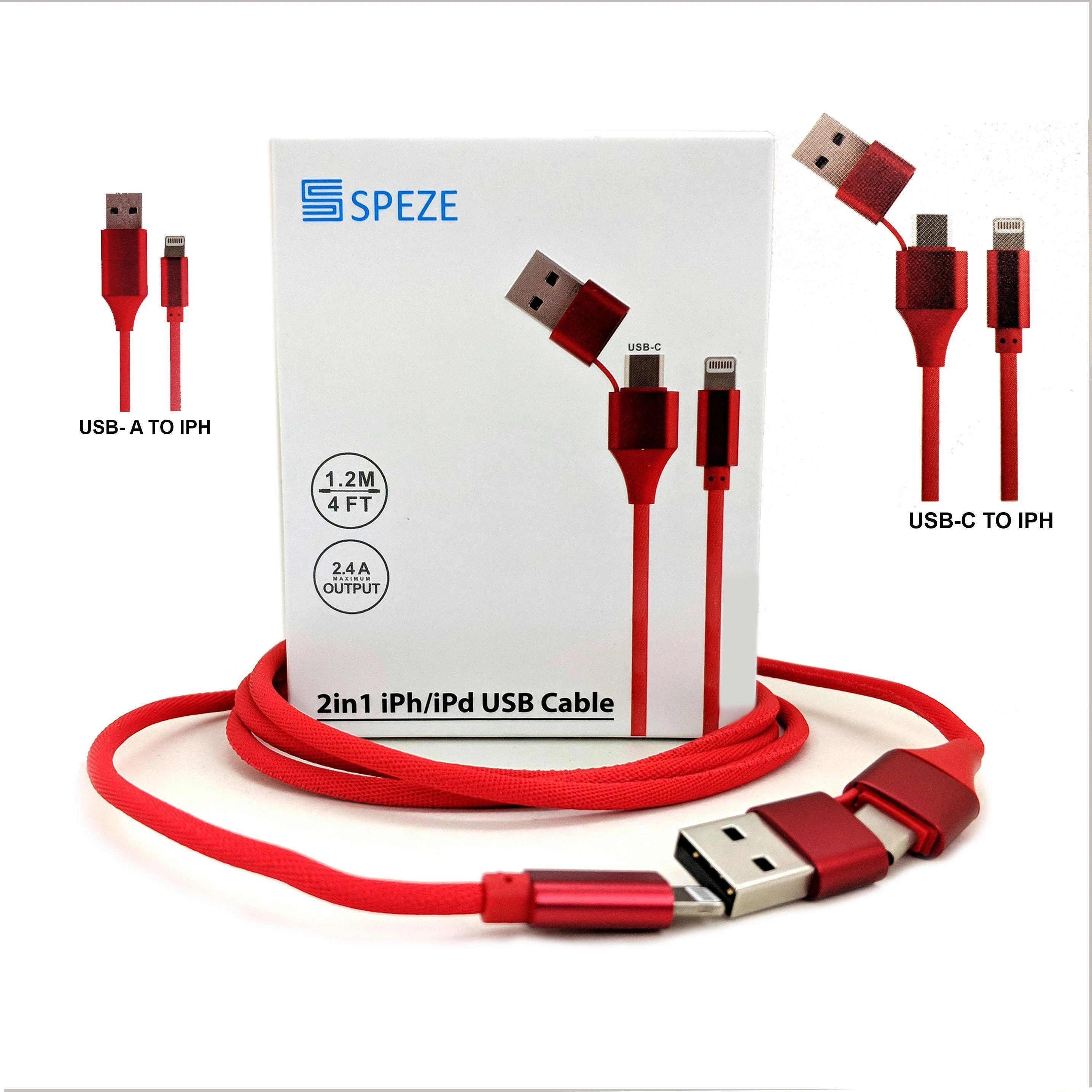 SPEZE 2 IN 1 IPHONE PD21 CABLE RED